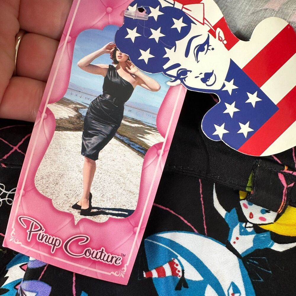 Pinup Couture Alice In Wonderland Doris Skirt Size S Novelty Print A Line NWT - Picture 7 of 9